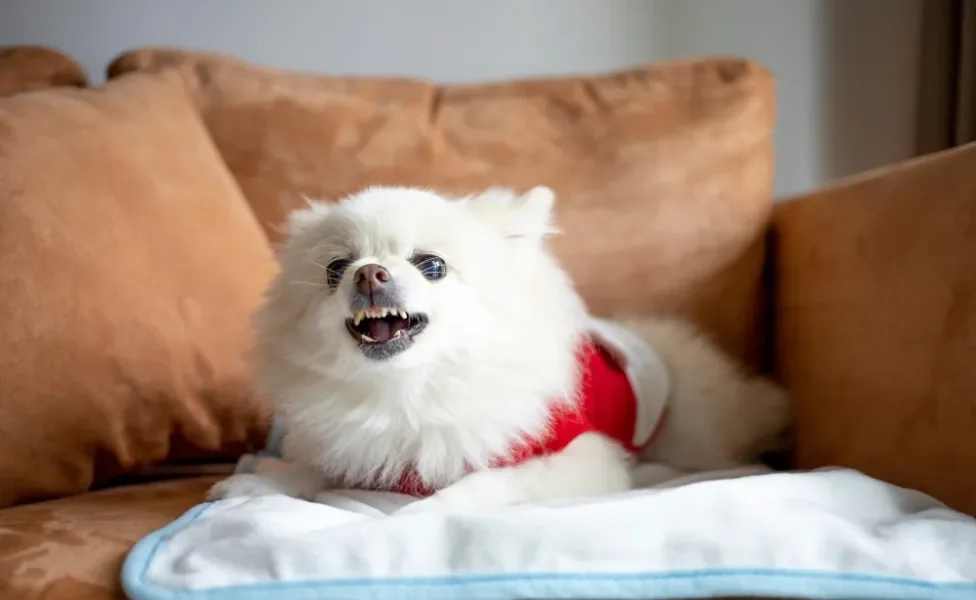 cachorro protetor: cão irritado