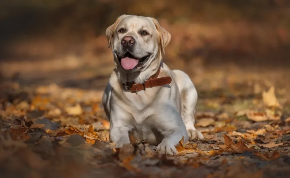 labrador deitado na terra