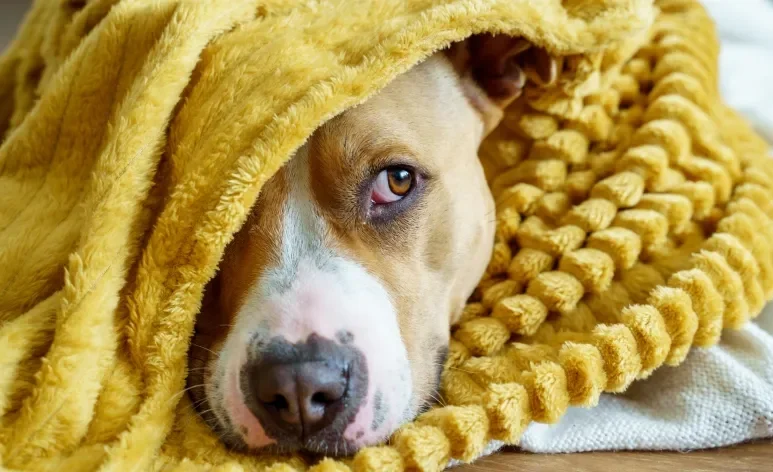 Um cachorro com frio costuma ficar encolhido, menos disposto e com orelhas e patas geladas