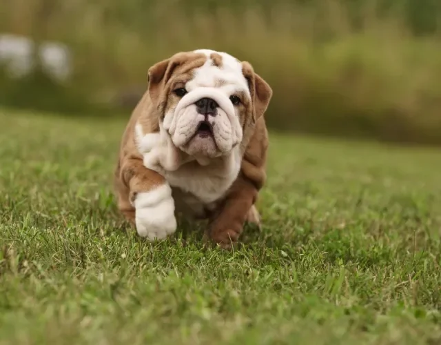 Bulldog Inglês correndo