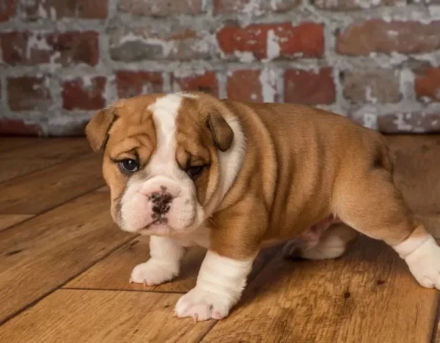 Bulldog Inglês filhote em pézinho